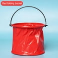 thumbnail image 1 of Honeeladyy Foldable Bucket, 7.08x 5.70 inches Portable Small Bucket for House Cleaning, Foldable Tub for Mop, Car, Garden or Camping, Space Saving Fishing Water Pail, Red, 1 of 3