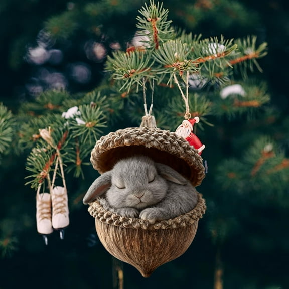 Honeeladyy Forest Animal Ornaments Cozy Forest Christmas Ornaments, Cute Pine Cone Animal Decoration, Christmas Hanging Ornament, Acrylic Hanging Ornament Gifts for Your Family or Friends