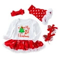 thumbnail image 1 of Honeeladyy Gloves for Boys Girls,Toddler Newborn Baby Girls Princess Letter Tutu Dress Set Christmas Outfits Four-piece Suit 13-24 Months, 1 of 9