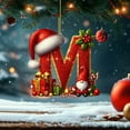 thumbnail image 1 of Honeeladyy Gnome 26 Letter Ornaments for Christmas Tree Xmas Hat Xmas Gifts Alphabet Monogram Christmas Tree Decorations Hanging Initials Pendant for DIY Crafts Holiday Party, M, 1 of 5