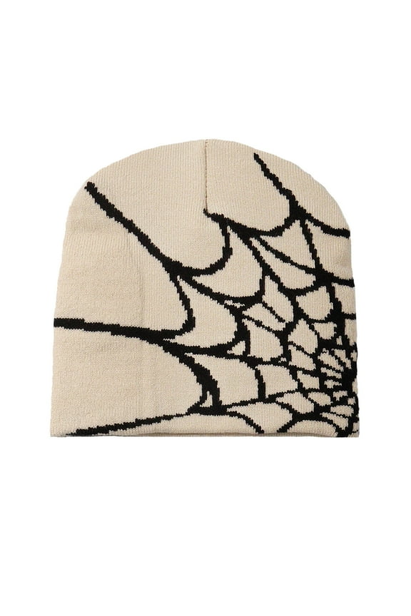 Halloween Beanie Hat Spider Web Print Beanie for Men Women Winter Warm Knit Hat for Climbing Skiing and Hunting