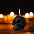 thumbnail image 1 of Honeeladyy Halloween Skull Shaped Scented Candles 5-Pack 2.7 Inch - Black Soy Wax Tombstone Decor For Tabletop Mantel Spooky Mood Lighting, 1 of 6