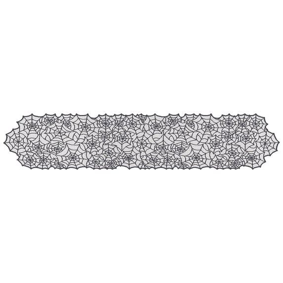Honeeladyy Halloween Table Runner, Black Lace Spider Web Table Runners for Halloween Table Decor, Spiderweb Table Runner Black Lace Halloween Table Centerpiece Decoration 13 x 72Inch