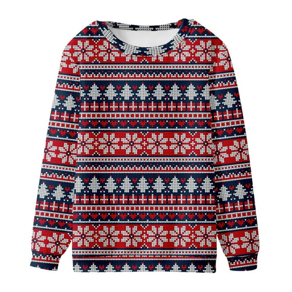 Honeeladyy Hoodie Sweatshirt for Men,Men Casual Fashion Round Neck Sweatshirt Christmas 3D Print Pullover Long Sleeve Tops