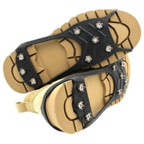 Honeeladyy Ice Snow Grips Over Shoe/Boot Traction Cleat Spikes Anti Slip Footwear Non-Slip Crampons with Spikes, Ice Cleats for Men and Women, Shoe Spikes for Hiking, Fishing, Walking, (Medium)