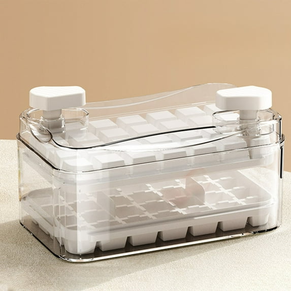 Honeeladyy Ice Trays for Freezer with Lid and Bin, Ice Cube Trays for Freezer with 2 Trays, Easy Release 28 Pcs Ice for Chilling Cocktails Whiskey