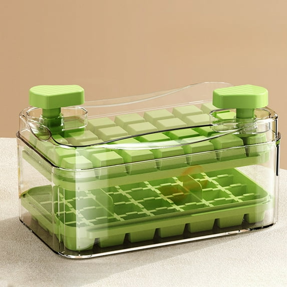 Honeeladyy Ice Trays for Freezer with Lid and Bin, Ice Cube Trays for Freezer with 2 Trays, Easy Release 28 Pcs Ice for Chilling Cocktails Whiskey