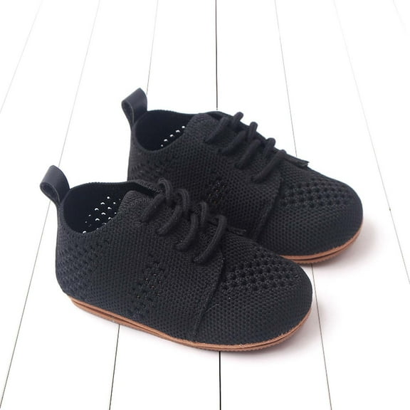 Honeeladyy Infant Toddler Shoes for Spring and Summer,Boys and Girls Floor Sports Shoes Non Slip Lace Up Mesh Breathable and Comfortable Shoes Baby Dress Shoes for 9-11 Months