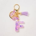 thumbnail image 1 of Honeeladyy Initial Letter Keychains for Women Butterfly Pink Purple Cute Car Keychain for Wallet Backpack Bag (F）, 1 of 4