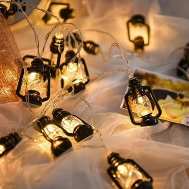 Honeeladyy Kerosene Lamp String Lights 59.06in Retro Christmas Lights Battery Operated for Indoor & Outdoor, Christmas Party, Wedding and Holiday Decorations