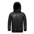 thumbnail image 1 of Honeeladyy Kids Hooded Long Sleeve Zipper Heated Jacket，USB Intelligent Constant Temperature Printed Heated Windproof Plus Size Winter Coat For Children #Ta-Black-6-7 Years, 1 of 9