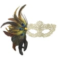 thumbnail image 1 of Honeeladyy Lace Masquerade Masks for Women, Peacock Feather Mardi Gras Mask for Christmas New Year Wedding Carnival Mardi Gras Party Evening Prom, Gold, 1 of 2