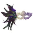 thumbnail image 1 of Honeeladyy Lace Masquerade Masks for Women, Peacock Feather Mardi Gras Mask for Christmas New Year Wedding Carnival Mardi Gras Party Evening Prom, Purple, 1 of 2