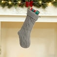 thumbnail image 1 of Honeeladyy Large Size Christmas Stockings 1 Pack 18.11 Inches Knitted Stocking Christmas Decorations for Family Holiday Party Decor, Gray, 1 of 5