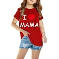 thumbnail image 1 of Honeeladyy Little Girls Short Sleeve Cute Graphic Tees Kids Summer Crew Neck Print Loose Tops for Home School Red 3-4 Years, 1 of 3