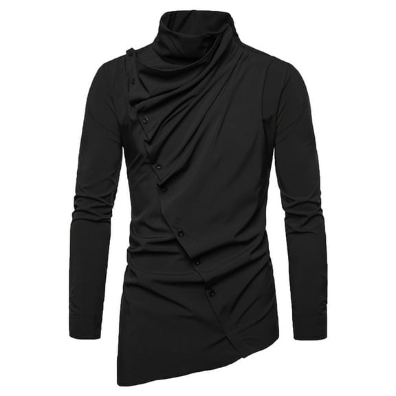 Honeeladyy Long Sleeve Golf Tennis T-Shirt Tops,Men Casual High Neck Winter Long Sleeve Irregula Top