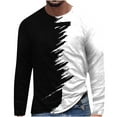 thumbnail image 1 of Honeeladyy Long Sleeve Golf Tennis T-Shirt Tops,Men Long Sleeve 3D Printing T-shirt Loose Round Neck Undercoat Top, 1 of 1