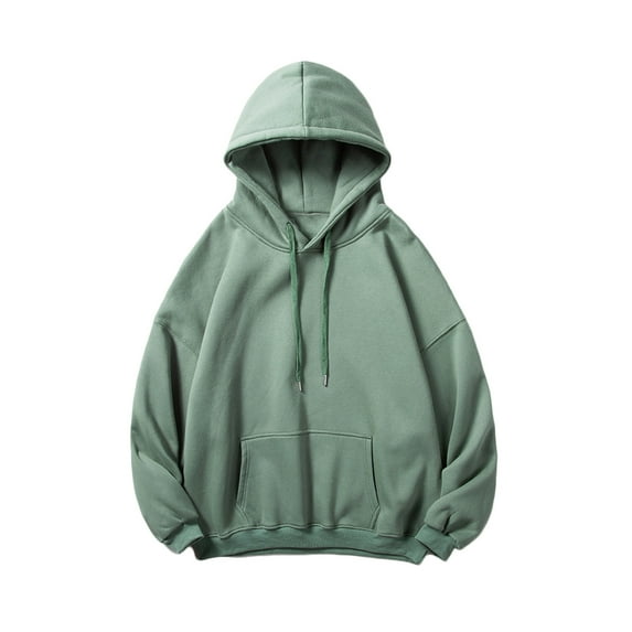 Honeeladyy Long Sleeve Pullover for Men,Men Casual Hooded Top Round Neck Long Sleeve Pullover Solid Color Sweatshirts Blouse