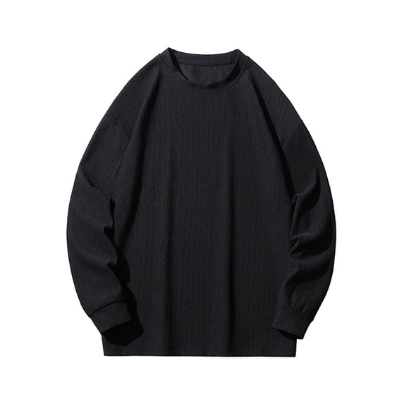 Honeeladyy Long Sleeve Pullover for Men,Men Casual Hooded Top Round Neck Long Sleeve Pullover Solid Color Sweatshirts Blouse