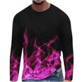 thumbnail image 1 of Honeeladyy Long Sleeve Round Neck Tops,Men Long Sleeve 3D Printing T-shirt Loose Round Neck Undercoat Top, 1 of 1