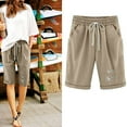 thumbnail image 1 of Honeeladyy Lounge Pant with Pockets Women's Summer Printed Five Points Large Size Cotton Linen Pants Casual Pants Shorts, 1 of 3