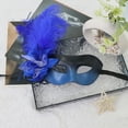 thumbnail image 1 of Honeeladyy Masquerade Masks for Women Men, Mardi Gras Mask, Christmas Masks with Elegant Feather, Half Face Masks for Masquerade Ball Carnival Party, Halloween, Performance, Blue, 1 of 3