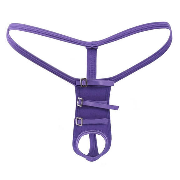 Honeeladyy Men Casual Solid Breathable Comfortable Underwear Attractive Mini Men's Thong Personality Hoop Fashion Low Waist T Pants Swimsuit Underwear