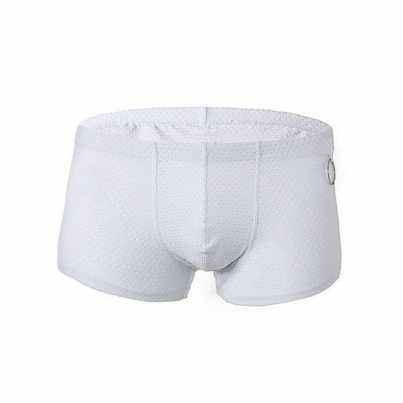 Honeeladyy Men Casual Solid Breathable Comfortable Underwear Ring Panties Attractive Fashion Breathable Nylon Mesh Thong Cool And Comfortable B Oxers