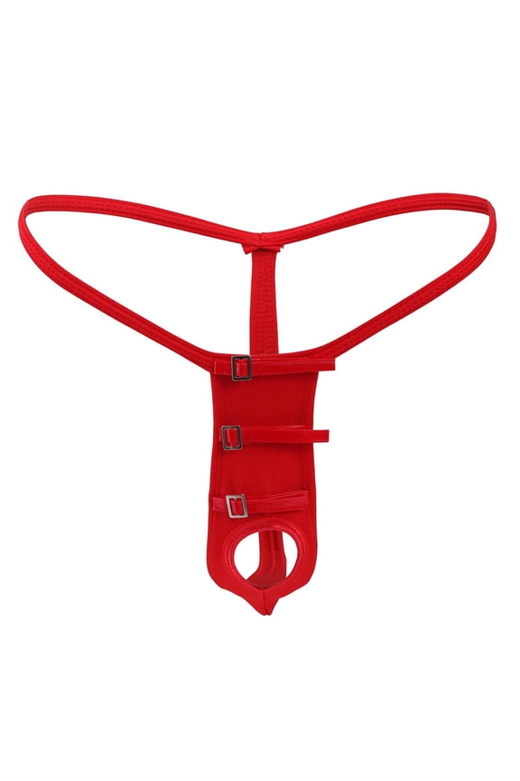 Men Casual Solid Mid Waist Breathable Underwear Attractive Mini Men's Thong Personality Hoop Fashion Low Waist T Pants Swimsuit Underwear