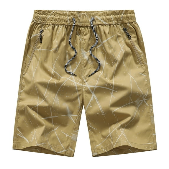 Honeeladyy Men Plus Size Shorts Summer Five-Point Casual Beach Trousers Elasticated Sweatpants