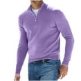 thumbnail image 1 of Honeeladyy Men V-Neck Muscle Pullover Top,Men's Fashion Wool Sweater Stand Up Collar Solid Long Sleeved Knitted Pullovers, 1 of 2