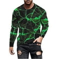 thumbnail image 1 of Honeeladyy Men's 3D Print T Shirts Funny Graphics Pattern Crewneck Long Sleeve Tees Athletics Workout Top #Mi-Green-XXXL, 1 of 5