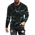 thumbnail image 1 of Honeeladyy Men's 3D Print T Shirts Funny Graphics Pattern Crewneck Long Sleeve Tees Athletics Workout Top #Mi-Light Blue-XXL, 1 of 5