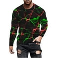 thumbnail image 1 of Honeeladyy Men's 3D Print T Shirts Funny Graphics Pattern Crewneck Long Sleeve Tees Athletics Workout Top #Ni-Green-L, 1 of 5