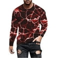 thumbnail image 1 of Honeeladyy Men's 3D Print T Shirts Funny Graphics Pattern Crewneck Long Sleeve Tees Athletics Workout Top #Ni-Red-L, 1 of 1