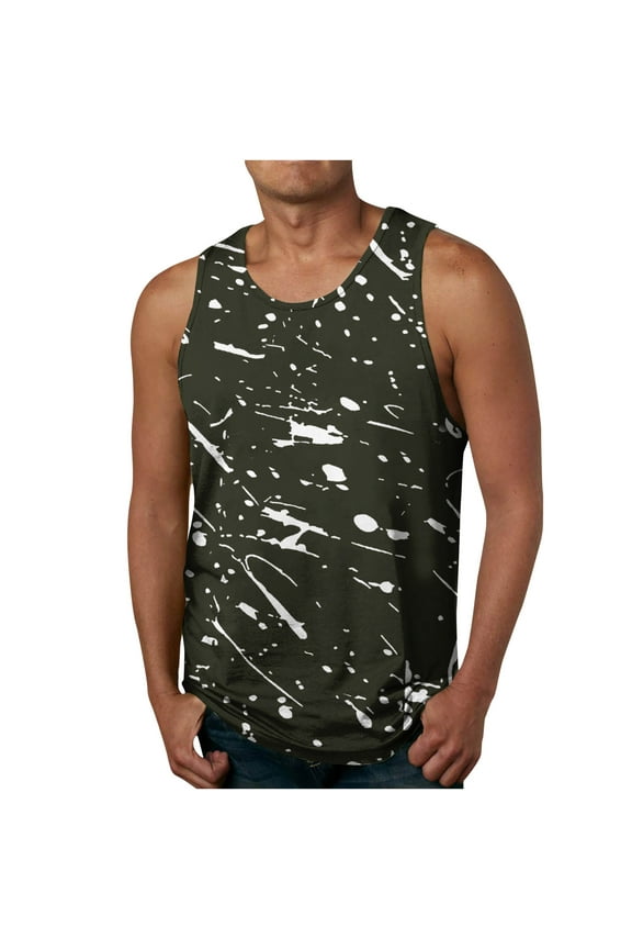Men's 3D Printing Tank Top New Men's 3D Print Tank Top Casual Sports Sleeveless Round Neck T-shirt Tank Top/shirt Blouses
