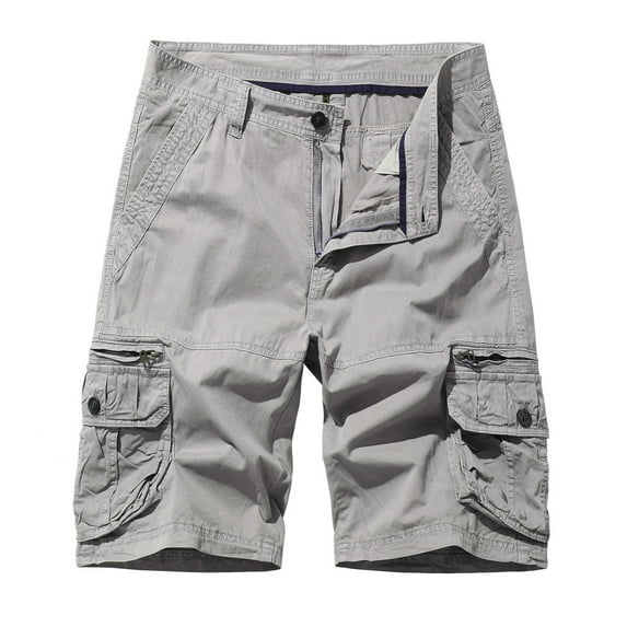 Honeeladyy Men's Casual Pure Color Outdoors Pocket Beach Work Trouser Cargo Shorts Pant Men's casual shorts