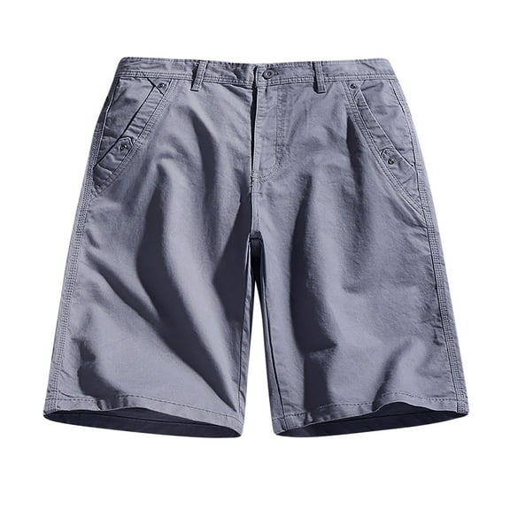 Honeeladyy Men's Casual Pure Color Outdoors Pocket Beach Work Trouser Cargo Shorts Pant Men's casual shorts