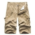 thumbnail image 1 of Honeeladyy Men's Casual Pure Color Outdoors Pocket Beach Work Trouser Cargo Shorts Pant Mens Elastic Waist Beachwear, 1 of 3