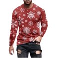 thumbnail image 1 of Honeeladyy Men's Christmas Blouse Tops 3D Funny Snowman Printed Round Neck Long Sleeve Pullover Ugly Christmas Santa Sweaters #Sf-Red-XXXXXL, 1 of 5
