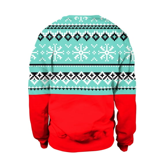 Honeeladyy Men's Crew Neck Long Sleeve Tee,Christmas Clothing Casual Loose Tops Christmas Day Long Sleeve Round Neck Sweater