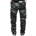 thumbnail image 1 of Honeeladyy Men's Drawstring Waist Camo Print Cargo Pants Sweatpants Workout Joggers Hiking Pants for Men, 1 of 2