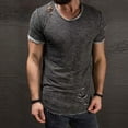 thumbnail image 1 of Honeeladyy Men's Fashion Retro Casual Solid Color Short Sleeve T Shirt Shirt men short sleeve t shirt Loose, 1 of 3