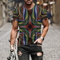 thumbnail image 1 of Honeeladyy Men's Fashion Summer Neckline T-shirt 3D Printing Pattern Short Sleeve men short sleeve t shirt Loose, 1 of 5