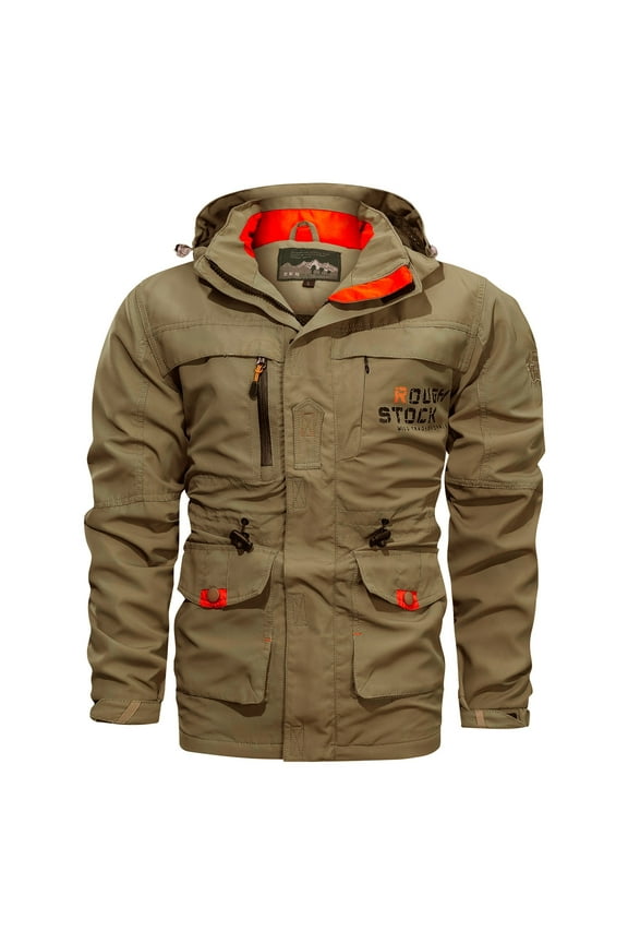 Men's Jacket Mid-length Casual Outdoor Hooded Plus Size Jacket Spring And Autumn Clothes Men Coat Suits