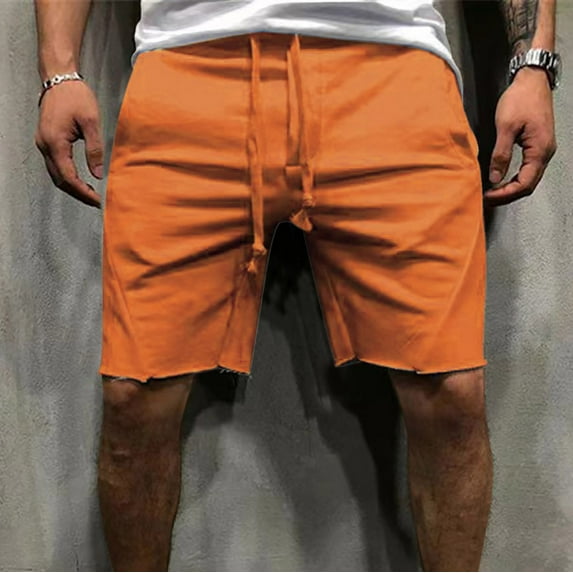 Honeeladyy Men's Loose Straight Beach Medium Comfortable Pants Casual Sports Five Point Pants Mens Elastic Waist Beachwear