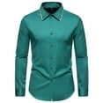 thumbnail image 1 of Honeeladyy Men's Solid Colour Business ShirtMen's Shirt Non Positioning Printed Long Sleeved Lapel Shirt Beach Regular Shirt Casual Shirt Blouse, 1 of 7