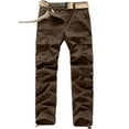 thumbnail image 1 of Honeeladyy Men's Solid Multi-Pocket Washed Overalls Outdoor Casual Pants Trousers Mens Work Pants, 1 of 4