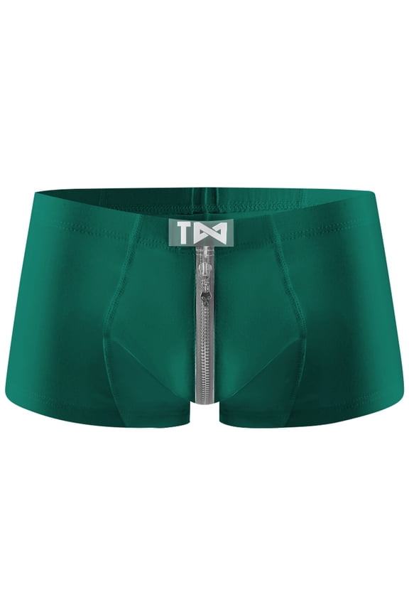 Men's Summer Thin Transparent Ice Silk Boxers Soft Breathable Men Casual Fashion Solid Boxers Breathable Zipper Butt Lift Underwear