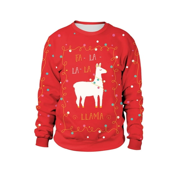 Honeeladyy Men's Sweatshirt,Christmas Clothing Casual Loose Tops Christmas Day Long Sleeve Round Neck Sweater